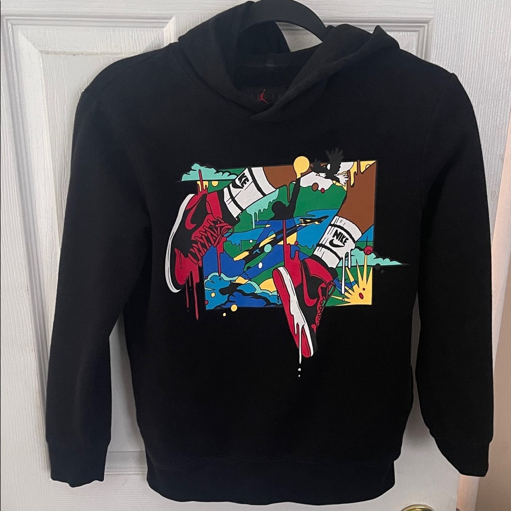 Jordan Black Hoodie with Red Logo (Kids)